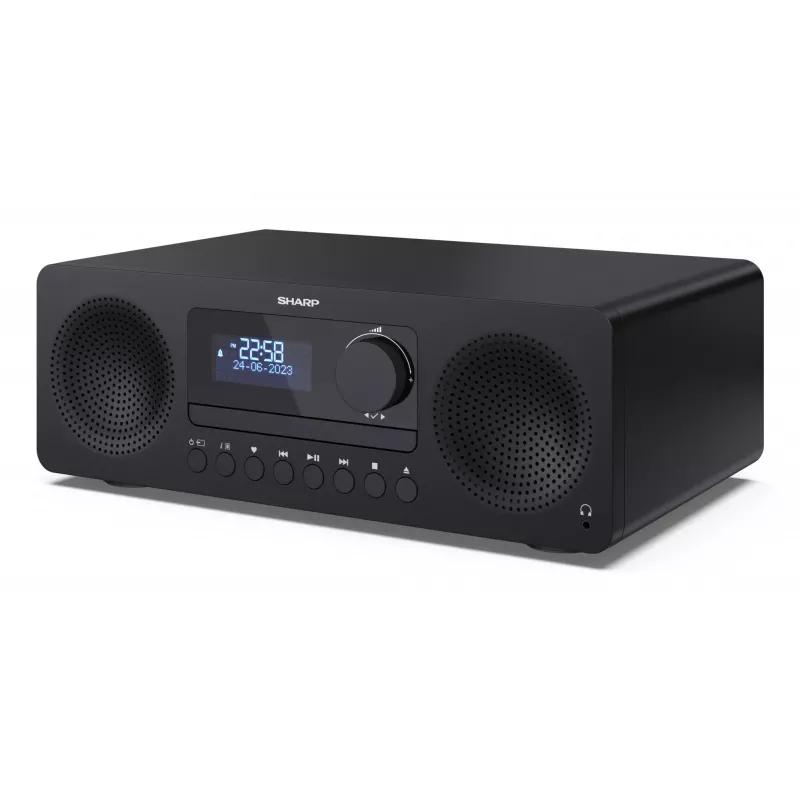 Mikro garso sistema namams Sharp XL-B720D 30 W, dviejų krypčių garsiakalbiai, DAB/DAB+/FM, optinių diskų grotuvas, juoda