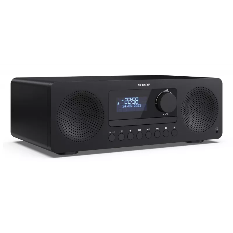 Mikro garso sistema namams Sharp XL-B720D 30 W, dviejų krypčių garsiakalbiai, DAB/DAB+/FM, optinių diskų grotuvas, juoda