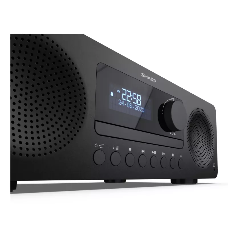 Mikro garso sistema namams Sharp XL-B720D 30 W, dviejų krypčių garsiakalbiai, DAB/DAB+/FM, optinių diskų grotuvas, juoda