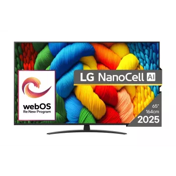 LG NanoCell AI 65NANO81A3A televizorius 165,1 cm (65 col.) 4K Ultra HD išmanusis televizorius Wi-Fi juodos spalvos