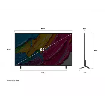 LG QNED 65QNED80A3A televizorius 165,1 cm (65 col.) 4K Ultra HD išmanusis televizorius Wi-Fi juodos spalvos