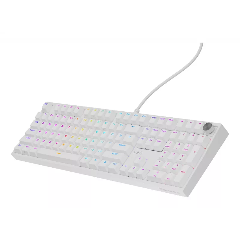 Mechaninė klaviatūra GENESIS THOR 404, pilno dydžio USB, QWERTY anglų k., RGB apšvietimas, balta