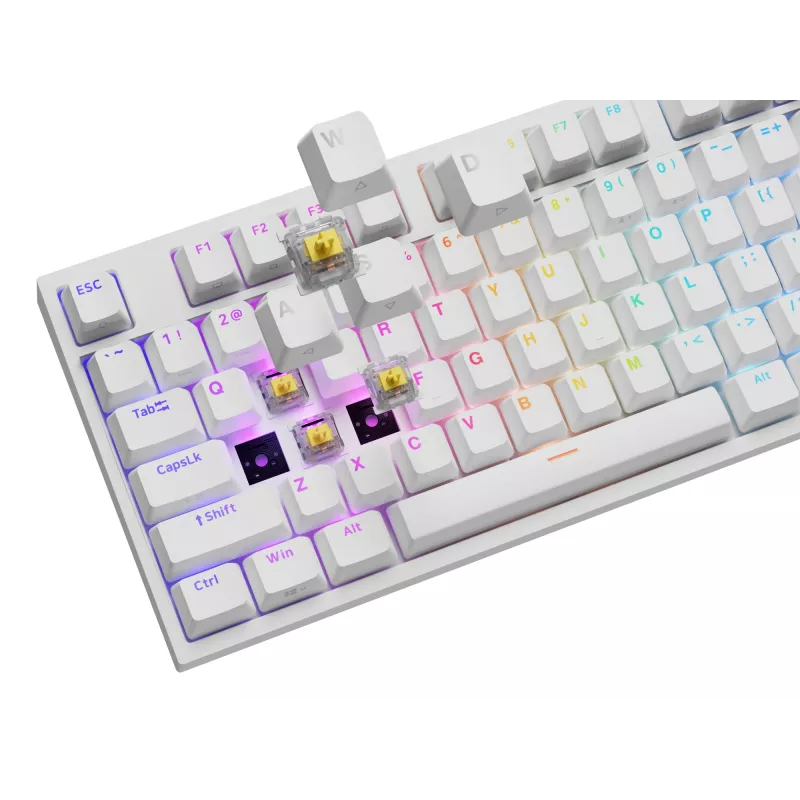 Mechaninė klaviatūra GENESIS THOR 404, pilno dydžio USB, QWERTY anglų k., RGB apšvietimas, balta