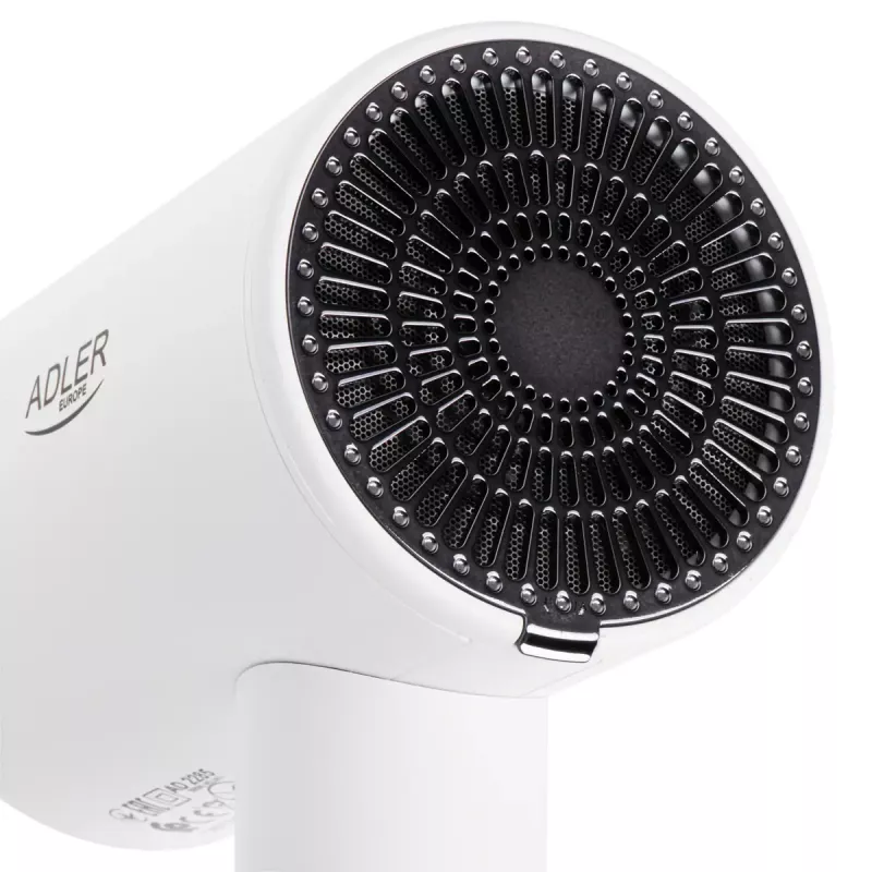 Sieninis plaukų džiovintuvas Adler AD 2285 — 2000 W, 3 temperatūros nustatymai, šalto oro funkcija, baltas