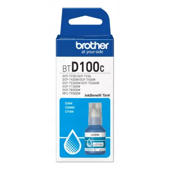 Originalius Brother BTD100C žydros spalvos rašalo buteliukas, 48,8 ml, skirtas Brother spausdintuvams, 91 g