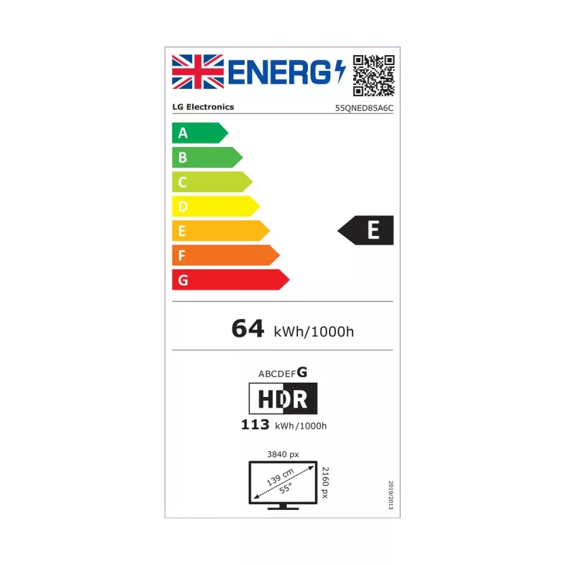 Televizorius LG 55QNED85A3C 55 colių 4K QNED evo išmanusis televizorius, WebOS, Motion Pro, Wi-Fi, Ethernet, DVB-T/T2, juodos spalvos