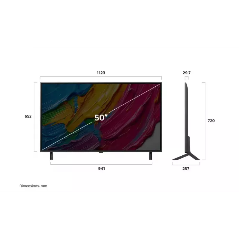 LG QNED 50QNED80A3A televizorius 127 cm (50 colių) 4K Ultra HD išmanusis televizorius Wi-Fi juodos spalvos