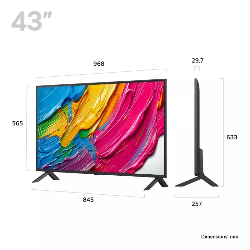 LG QNED 43QNED80A3A televizorius 109,2 cm (43 col.) 4K Ultra HD išmanusis televizorius Wi-Fi juodas