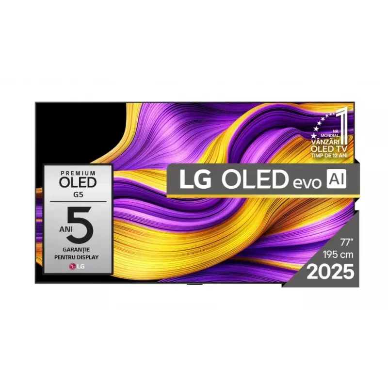 LG OLED evo AI OLED77G51LW televizorius 195,6 cm (77 col.) 4K Ultra HD išmanusis televizorius „Wi-Fi“ juodas