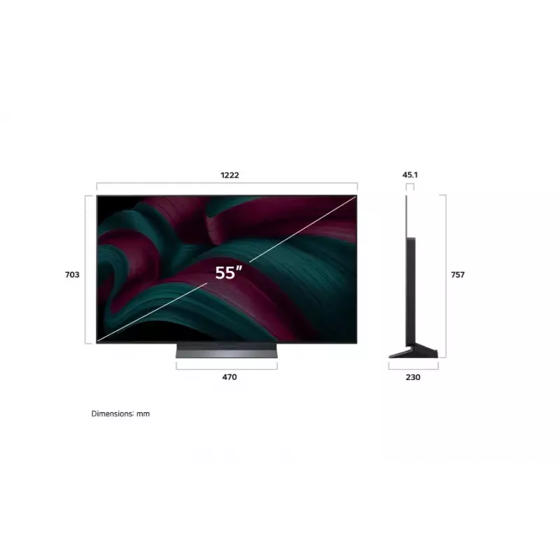 LG OLED evo AI OLED55C51LA televizorius 139,7 cm (55 col.) 4K Ultra HD išmanusis televizorius „Wi-Fi“ juodas