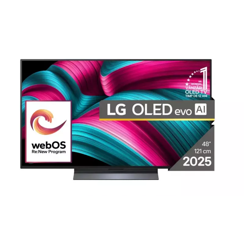 LG OLED evo AI OLED48C51LA televizorius 121.9 cm (48 colių) 4K Ultra HD Išmanusis televizorius Wi-Fi Juodas