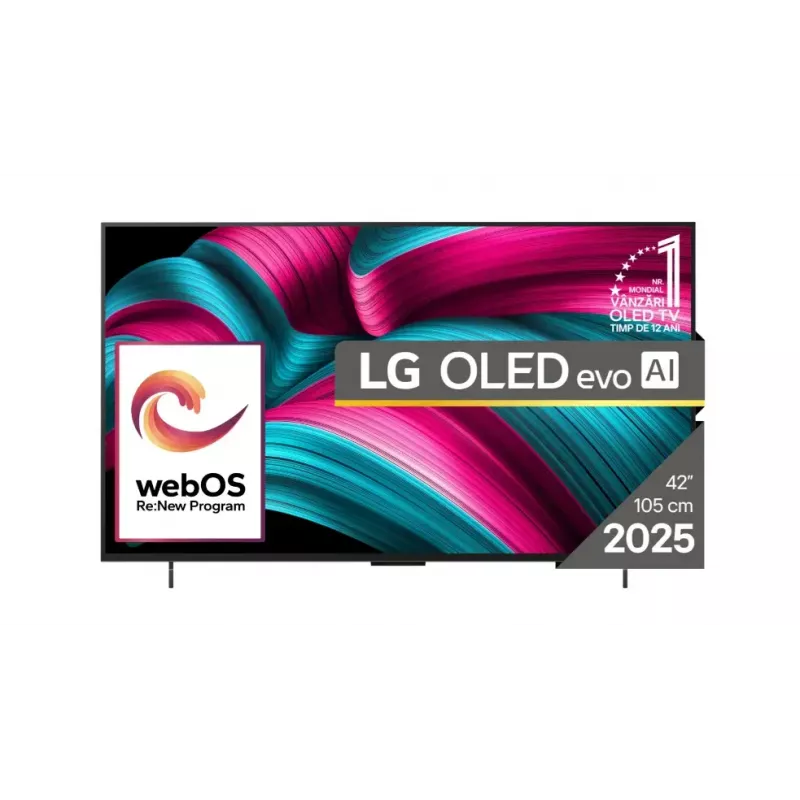 LG OLED evo AI OLED42C51LA TV 106.7 cm (42 col.) 4K Ultra HD išmanusis televizorius Wi-Fi juoda