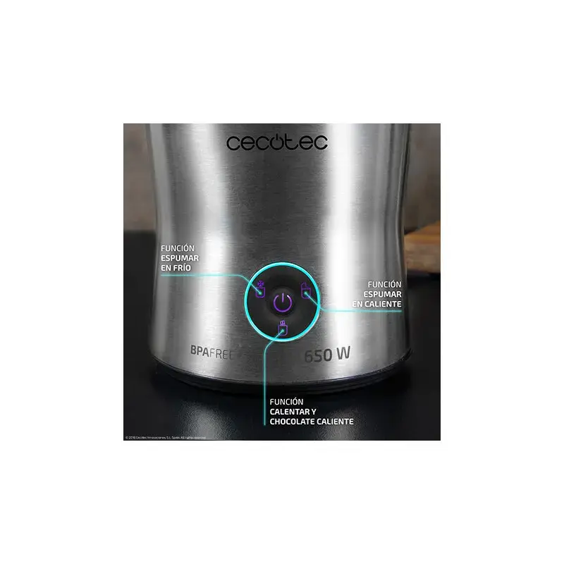 Pieno putoklis/šildytuvas CECOTEC 01518 — Automatinis, 650 W, nerūdijančio plieno indas, sidabrinis