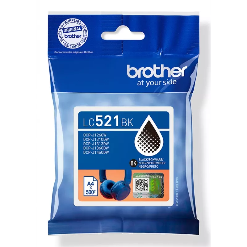 Brother LC521BK Originalius rašalo kasetė - juoda