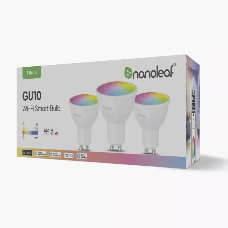 Išmanioji lemputė Nanoleaf N7502B02-3GU10 RGBCW Wi‑Fi 3 vnt. rinkinys GU10