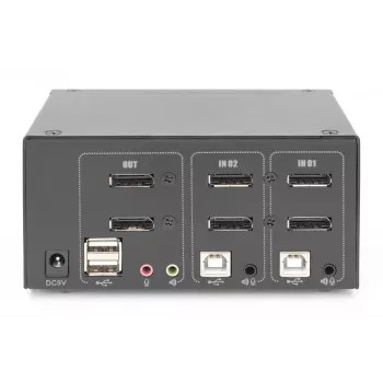 DIGITUS 2 prievadų DisplayPort DualView 60 Hz 4K 60 kadr./s kelių platformų palaikymas