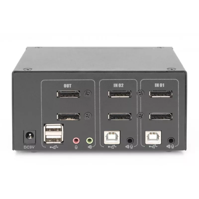 DIGITUS 2 prievadų DisplayPort DualView 60 Hz 4K 60 kadr./s kelių platformų palaikymas