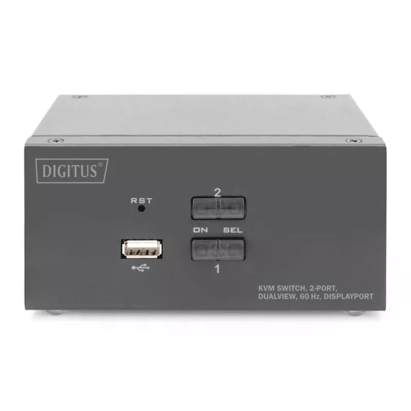 DIGITUS 2 prievadų DisplayPort DualView 60 Hz 4K 60 kadr./s kelių platformų palaikymas