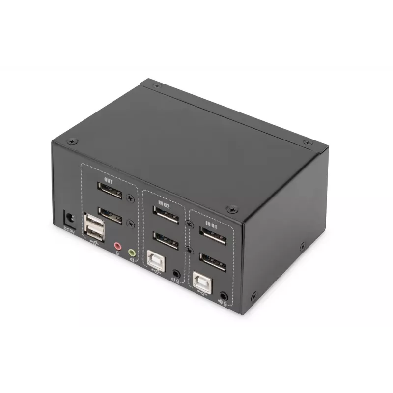 DIGITUS 2 prievadų DisplayPort DualView 60 Hz 4K 60 kadr./s kelių platformų palaikymas