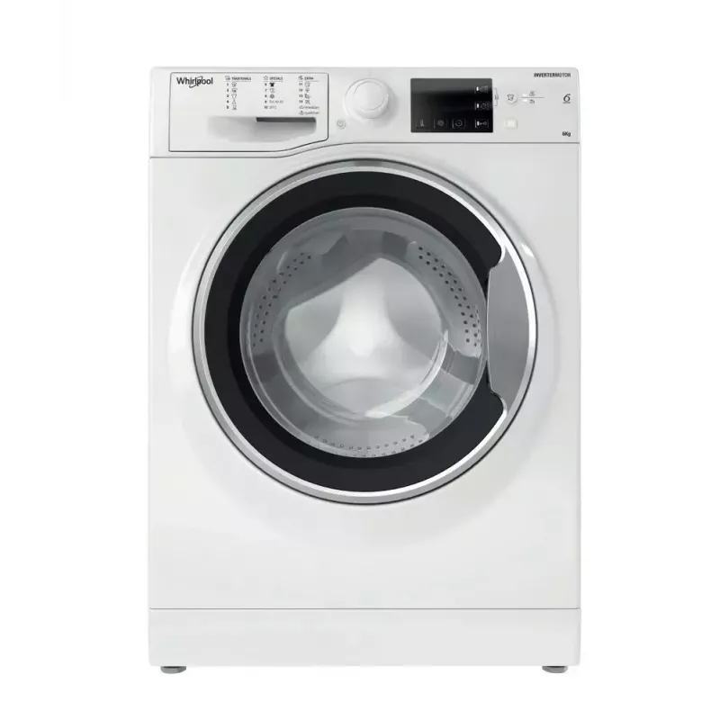 Skalbimo mašina Whirlpool WRBSB 6249 W EU — priekinio pakrovimo, 6 kg, 1151 aps./min., C energijos klasė, balta