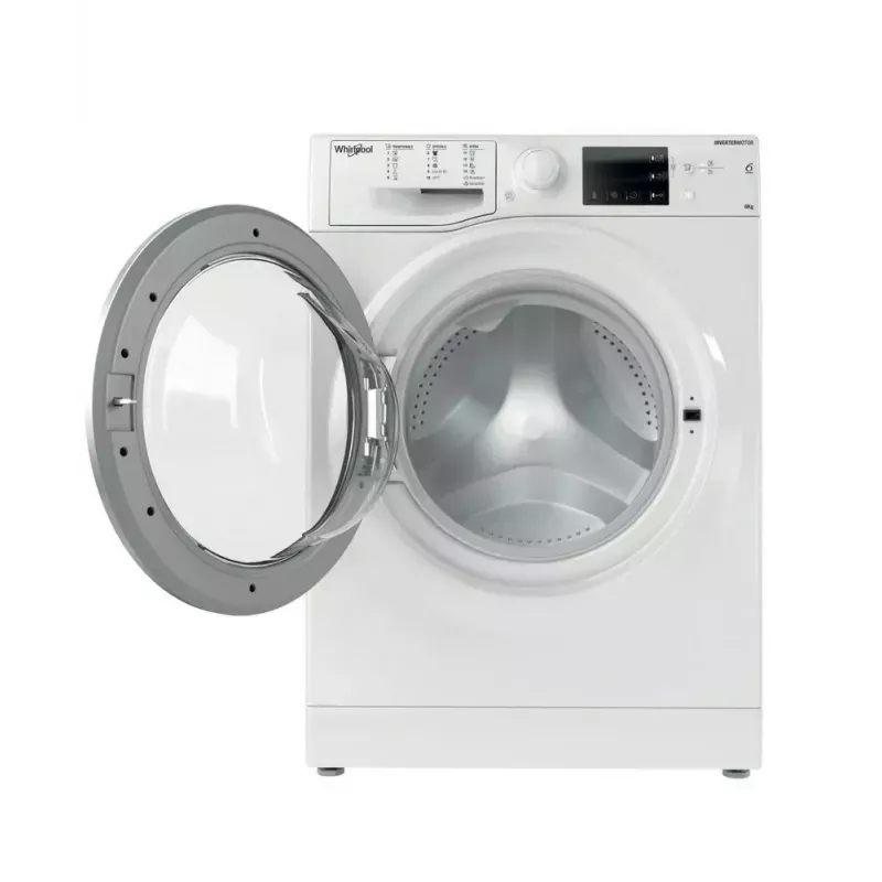 Skalbimo mašina Whirlpool WRBSB 6249 W EU — priekinio pakrovimo, 6 kg, 1151 aps./min., C energijos klasė, balta
