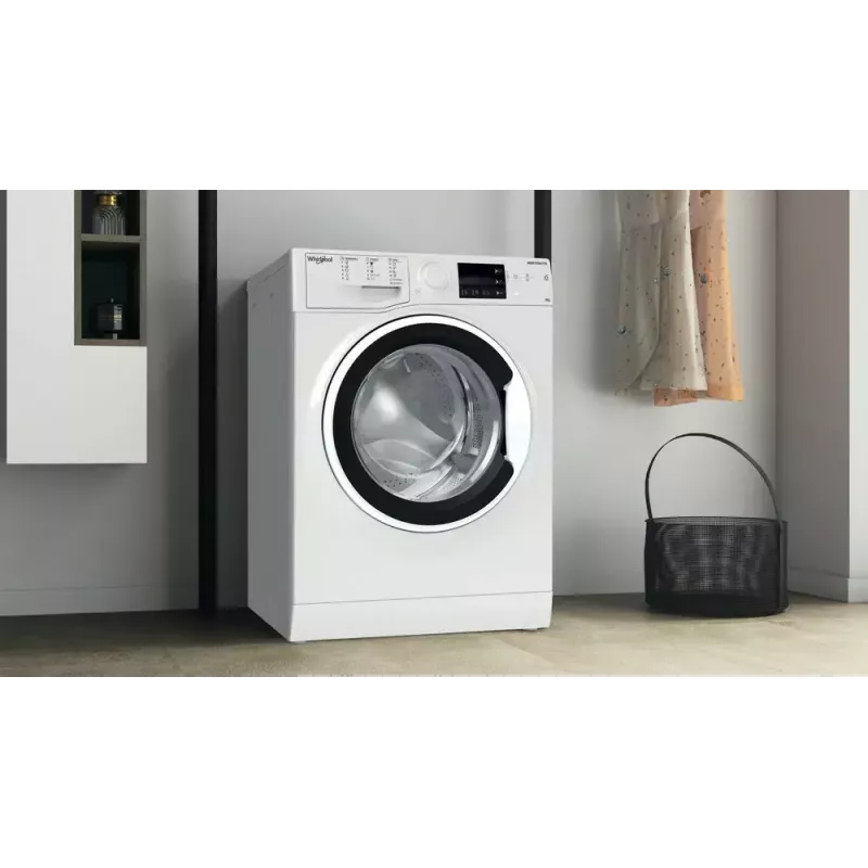 Skalbimo mašina Whirlpool WRBSB 6249 W EU — priekinio pakrovimo, 6 kg, 1151 aps./min., C energijos klasė, balta
