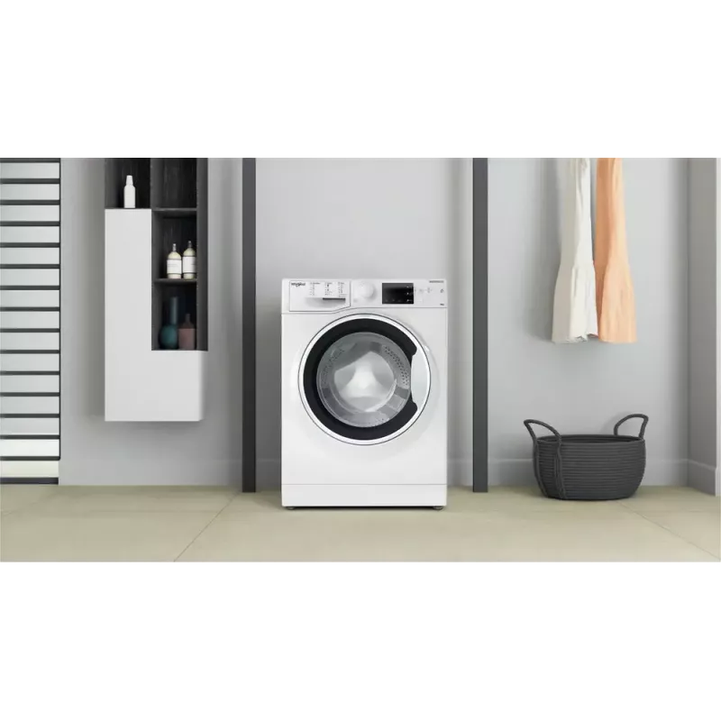 Skalbimo mašina Whirlpool WRBSB 6249 W EU — priekinio pakrovimo, 6 kg, 1151 aps./min., C energijos klasė, balta