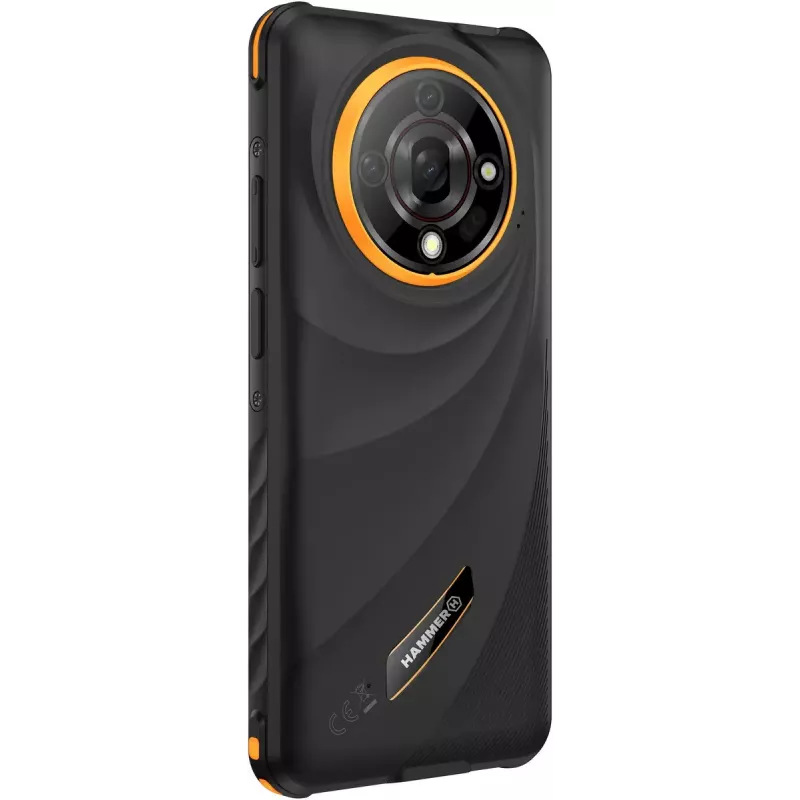 Išmanusis telefonas Hammer Iron 6 – 6,56 colio IPS TFT, 128GB, 6GB RAM, Android 14, 4G, juodas