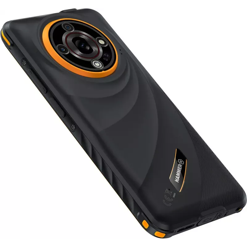 Išmanusis telefonas Hammer Iron 6 – 6,56 colio IPS TFT, 128GB, 6GB RAM, Android 14, 4G, juodas