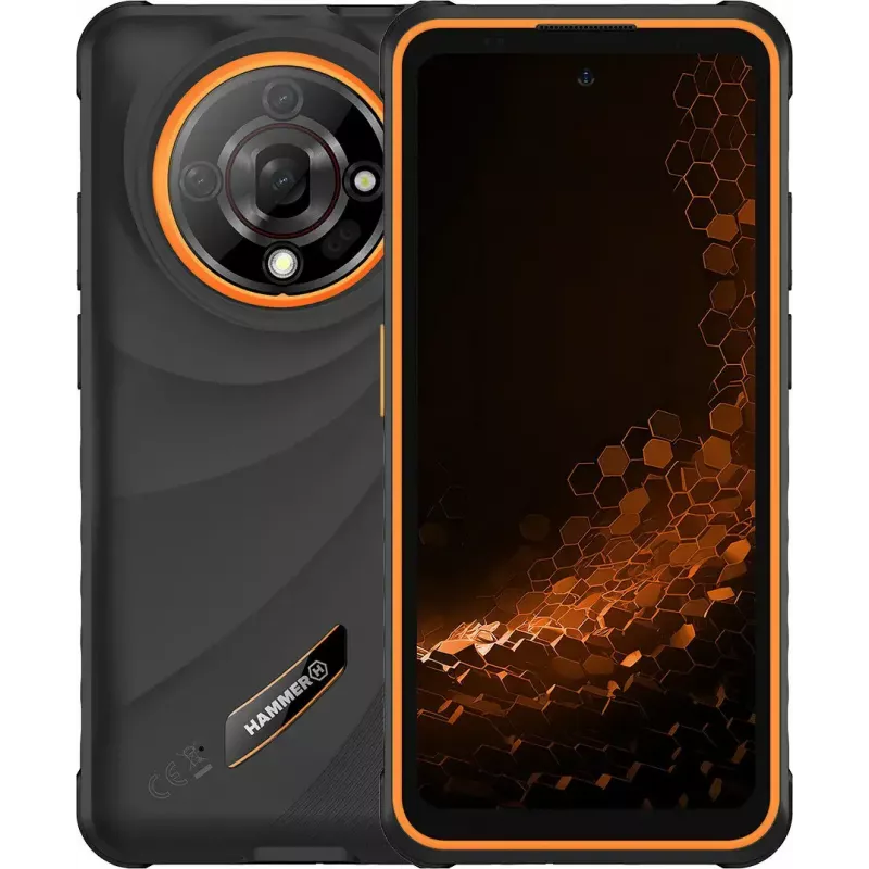 Išmanusis telefonas Hammer Iron 6 – 6,56 colio IPS TFT, 128GB, 6GB RAM, Android 14, 4G, juodas