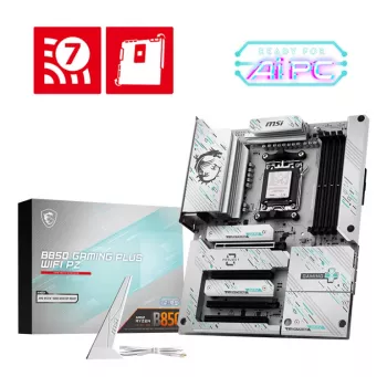 Motininė plokštė MSI B850 GAMING PLUS WIFI PZ — AMD B850, Socket AM5, ATX, DDR5, 4x DIMM, 3x M.2, Wi‑Fi, Bluetooth