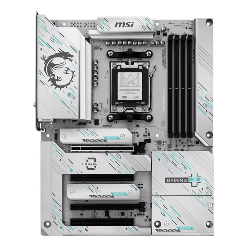 Motininė plokštė MSI B850 GAMING PLUS WIFI PZ — AMD B850, Socket AM5, ATX, DDR5, 4x DIMM, 3x M.2, Wi‑Fi, Bluetooth