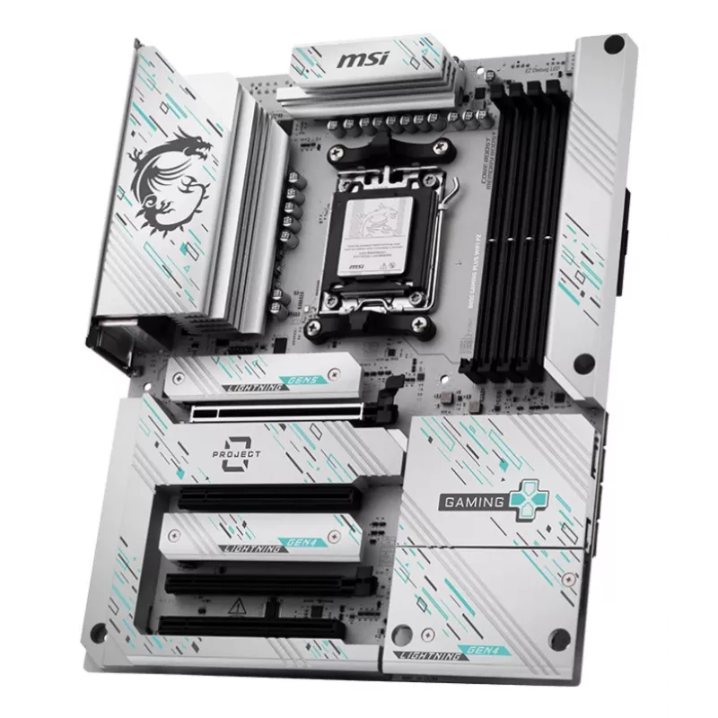 Motininė plokštė MSI B850 GAMING PLUS WIFI PZ — AMD B850, Socket AM5, ATX, DDR5, 4x DIMM, 3x M.2, Wi‑Fi, Bluetooth