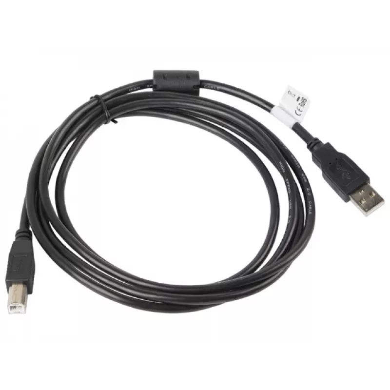 USB 2.0 laidas LANBERG CA-USBA-11CC-0018-BK 1,8 m, USB A į USB B, juodas, 480 Mbit/s