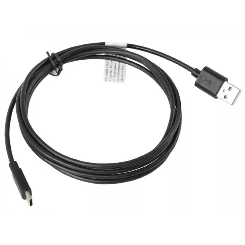 USB laidas LANBERG CA-USBO-10CC-0018-BK USB 2.0, USB A (vyriškas) į USB C (vyriškas), 1,8 m, juodas