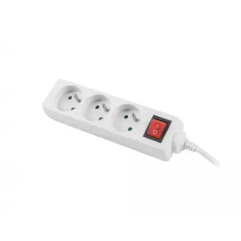 Maitinimo ilgintuvas Lanberg PS1-03E-0150-W 1,5 m 3 kintamosios srovės lizdai vidaus baltas
