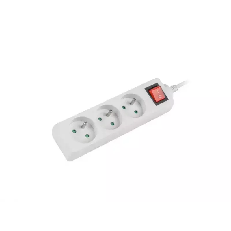Maitinimo ilgintuvas Lanberg PS1-03E-0150-W 1,5 m 3 kintamosios srovės lizdai vidaus baltas