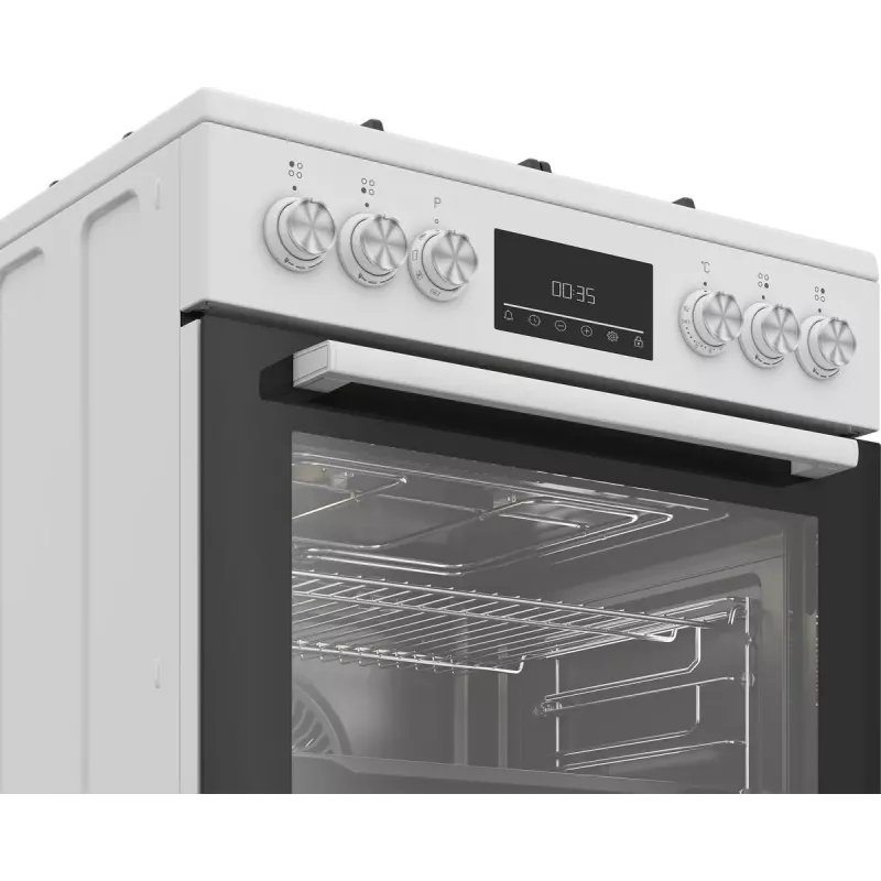Laisvai pastatoma viryklė Beko FBM62330GWDTN Elektrinė Dujinė Juoda Balta 72L A
