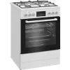 Laisvai pastatoma viryklė Beko FBM62330GWDTN Elektrinė Dujinė Juoda Balta 72L A