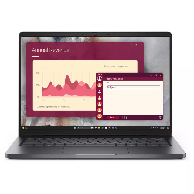 DELL Pro 14 PC14250 Intel Core 5 120U nešiojamas kompiuteris 35,6 cm (14 colių) Full HD+ 16 GB DDR5-SDRAM 512 GB SSD Wi-Fi 6E (802.11ax) Windows 11 Pro juodos spalvos