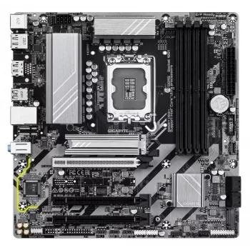 GIGABYTE B860M DS3H pagrindinė plokštė – Intel Core Ultra serijos procesoriams, 5+1+2+1 fazių VRM, iki 9066 MHz DDR5, 1xPCIe 5.0 + 1xPCIe 4.0 M.2, 2.5GbE LAN, USB 3.2 Gen 2