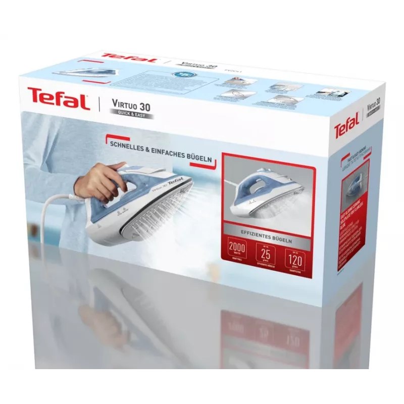 Tefal Virtuo 30 FV2C41E0 lygintuvas „Dry & Steam“ keraminis padas 2000 W mėlynas, baltas