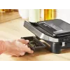 Kontaktinė kepsninė Tefal Inicio Compact GC270D10 — stačiakampė 1000 W, grotelių paviršius, juoda / nerūdijantis plienas