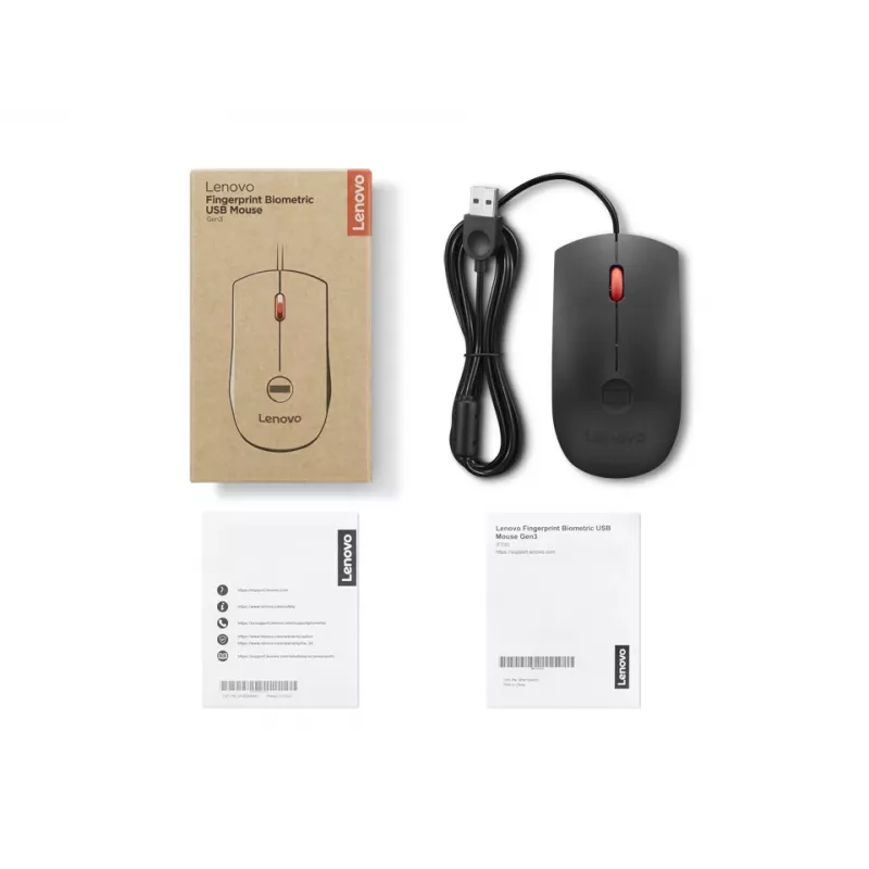 Lenovo 4Y51S24029 pelė, skirta biurui, ambidekstrinė, USB Type-A, optinė, 2000 DPI