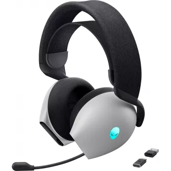 Ausinės Alienware AW725H laidinės ir belaidės, ant galvos, žaidimams, USB Type-C, Bluetooth, juodos, baltos