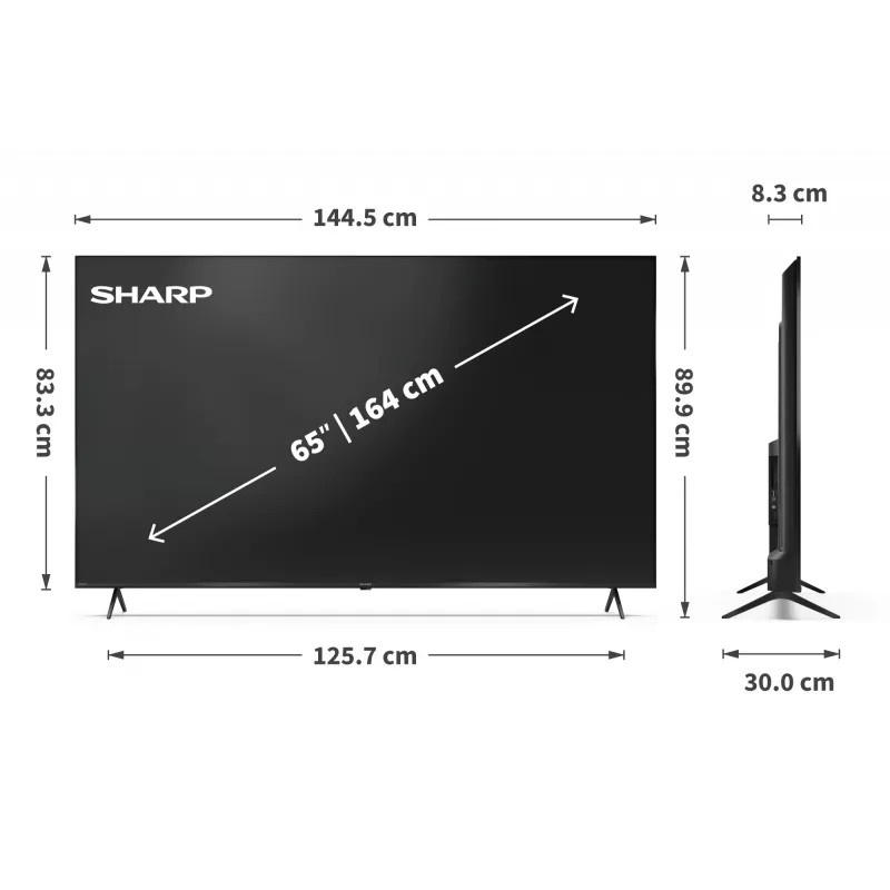 Sharp 65HP5265E TV 165,1 cm (65 coliai) 4K Ultra HD išmanusis televizorius „Wi-Fi“ juodas