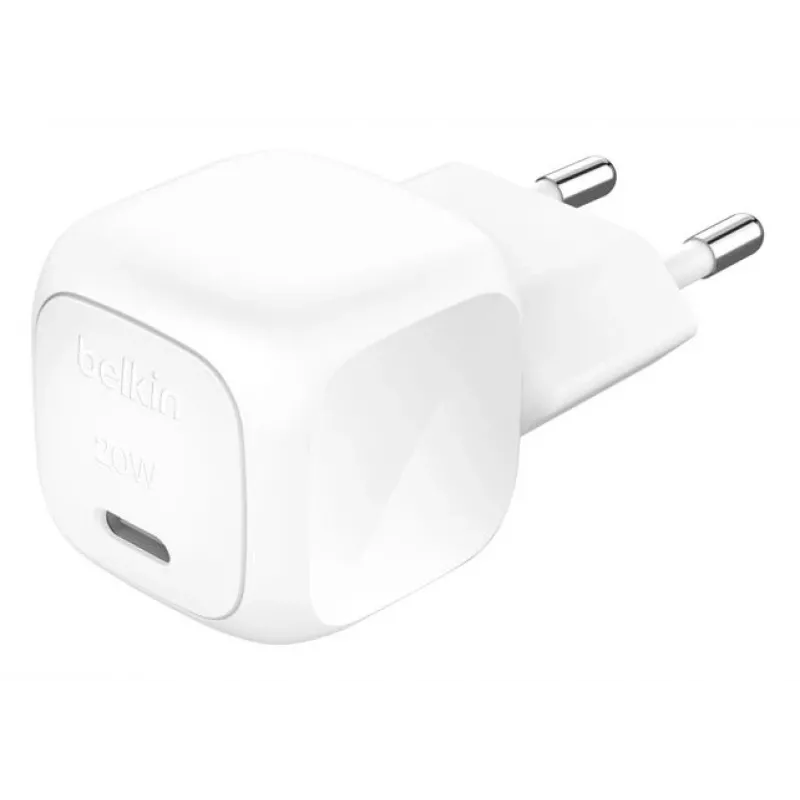 BELKIN sieninis įkroviklis - Boostcharge - kompaktiškas USB-C 20W PPS - baltas
