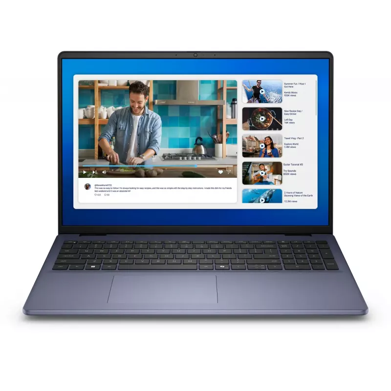 DELL DC16251 Intel Core 7 150U nešiojamas kompiuteris 40,6 cm (16 colių) Full HD+ 16 GB DDR5-SDRAM 512 GB SSD Wi-Fi 6E (802.11ax) Ubuntu Linux mėlynas