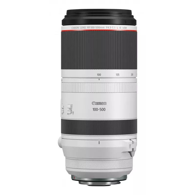 Canon RF 100-500mm F4.5-7.1L IS USM objektyvas, teleobjektyvas priartinantis objektyvas, 20/14, 100 - 500 mm, vaizdo stabilizatorius, Canon RF