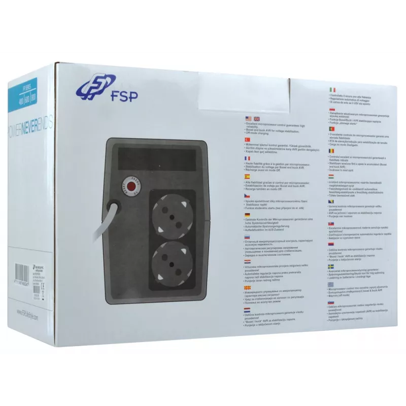 FSP FP 800 nepertraukiamo maitinimo šaltinis (UPS) 0,8 kVA 480 W 2 kintamosios srovės lizdai